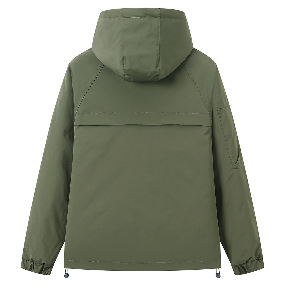 Cotton Hooded Windbreaker Outdoor Sports Jacket Men's Jacket Autumn and Winter Casual Hooded Outdoor Jacket Jacket Top Pull