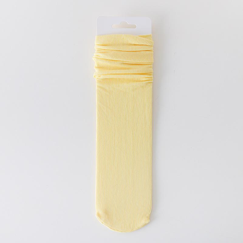 White Ice Socks Summer Thin Mid-Leg Socks Trendy Black Calf Socks Stacked Socks Ice Silk Stockings Summer