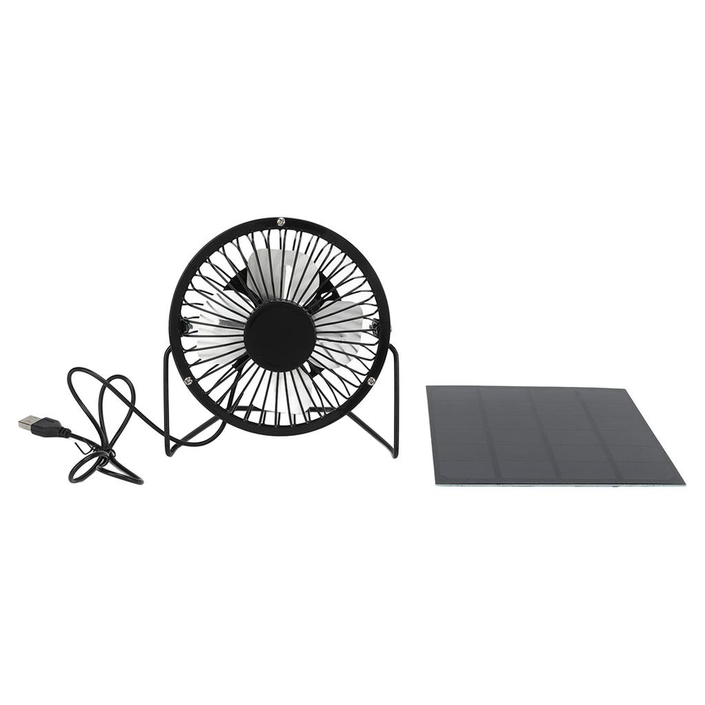 Solar Panel Fan 3W 6V Polycrystalline Silicon USB Ultra Quiet Safe Solar Powered Fan for Home Travel Fishing