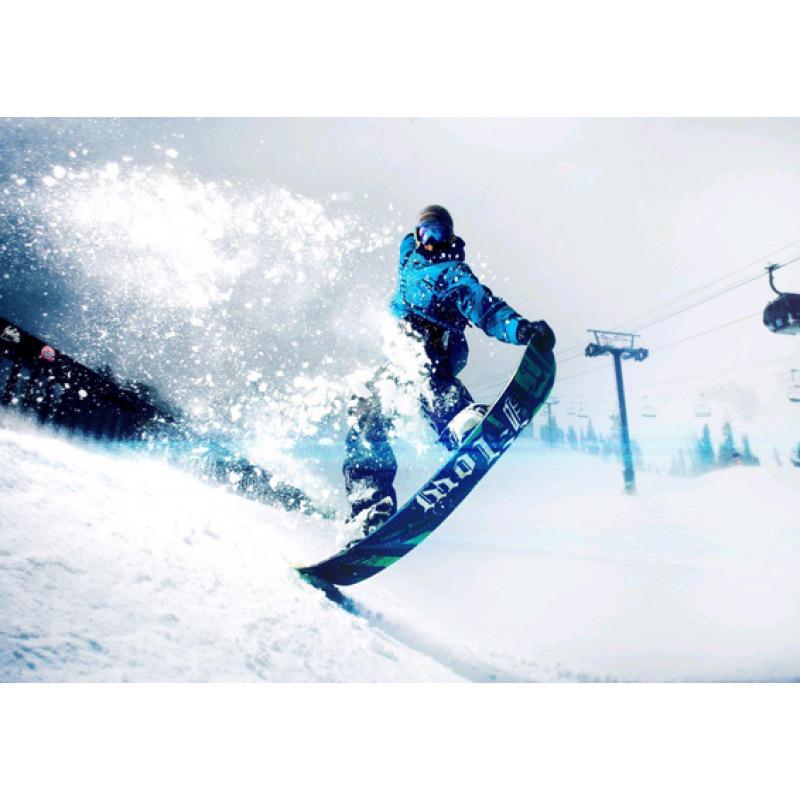 

Framed Extreme Sports Poster: Parachuting & Skiing - Decorative Kraft Paper Wall Art Yellow Kraft Paper (No Glue) 30X42 cm