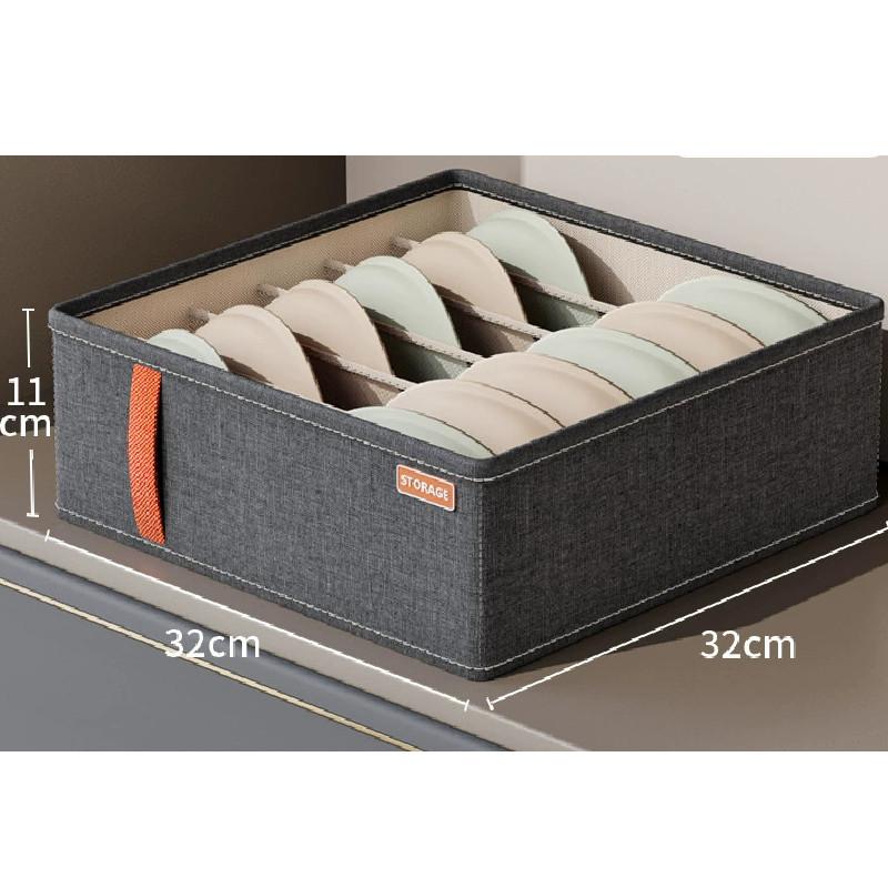 Fabric Foldable Storage Box With Dividers For Wardrobe Organization And Clothing Storage