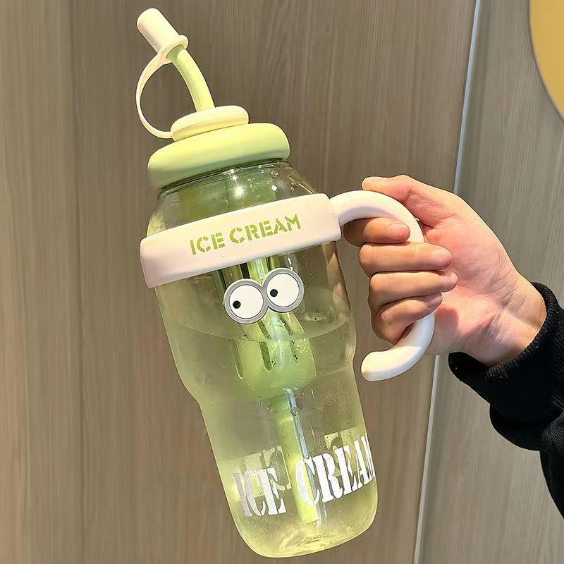 Lucky Belly Jumbo Water Bottle with Tea Infuser, Straw, High-Value Handle, and Convenient Ice Holder