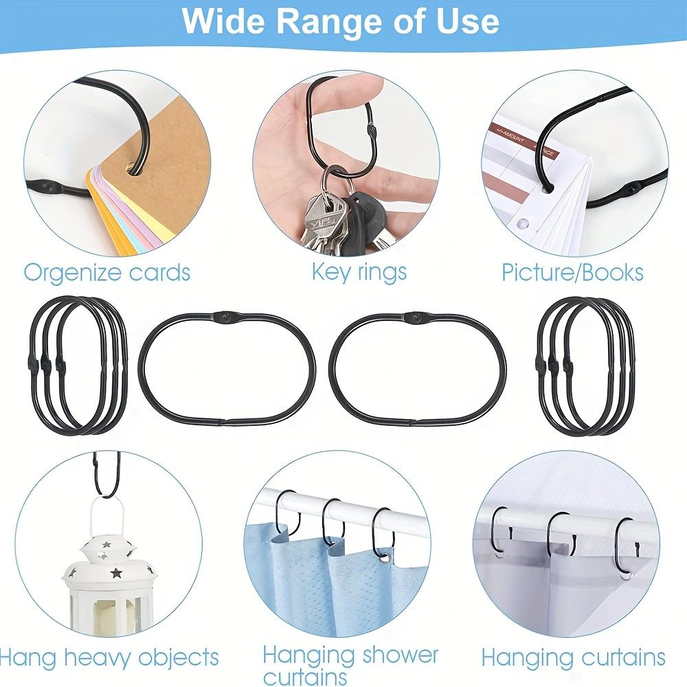 Kroužky na sprchový závěs, 1ks Hák na sprchový závěs, Oválné zacvakávací kroužky na sprchový závěs, Kroužky na sprchový závěs odolné proti korozi