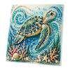 Easy Faux Pearl Crafting Project Ocean Painting Kit, Marine Life 3D Art DIY Beginner Friendly Kit Sea Turtle Fish Picture Craft Set for Adults,