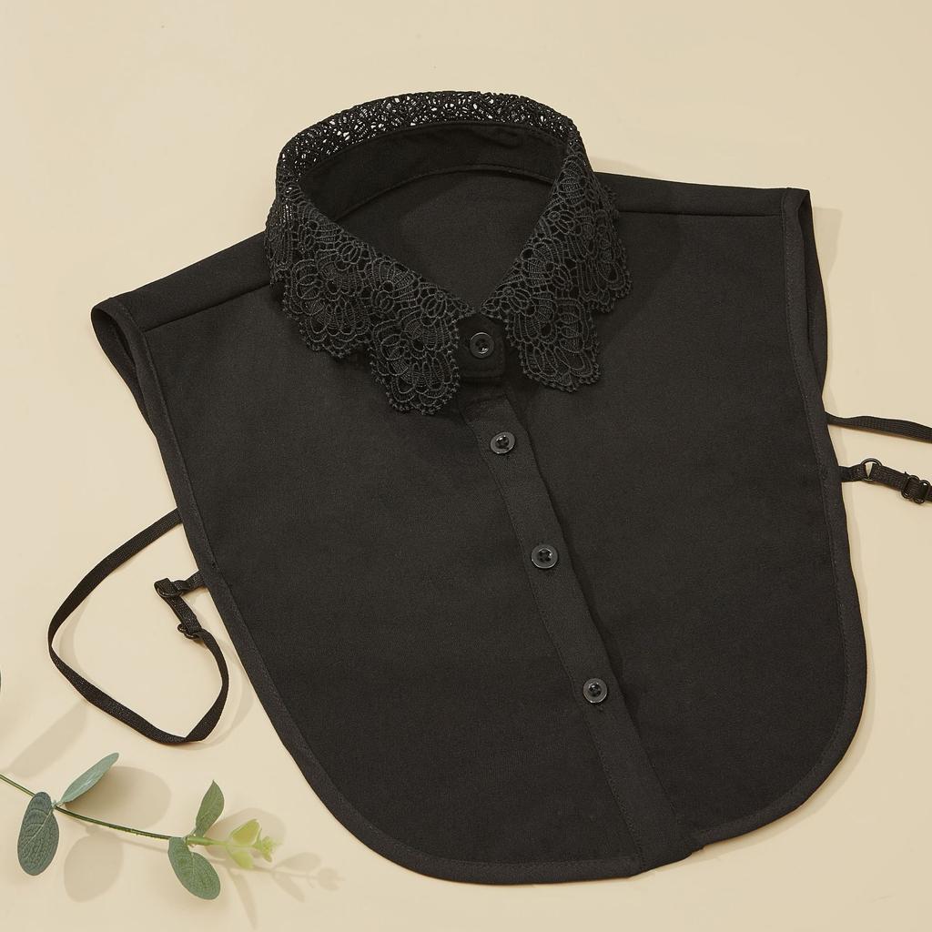 Neues Design Hemdkragen Falscher Kragen Damen Aushöhlen Blume Knopf Halbes Hemd Abnehmbarer Kragen Abnehmbare Halsbekleidung Falsche Krawatten
