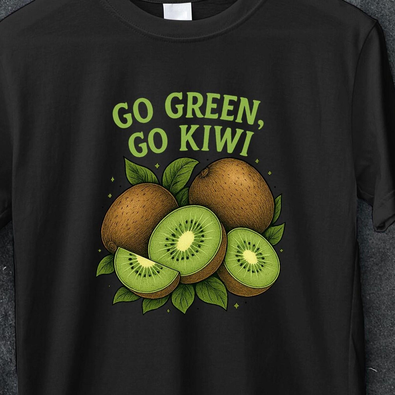 Eco Kiwi Graphic Tee Go Green Slogan T Shirt Unisex Adult Casual Cotton, Kiwi Eco Friendly T Shirt Adult Unisex Casual Gift Cotton Tee M
