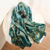 Van Gogh oil painting apricot flower satin silk silk scarf long mulberry silk scarf spring and autumn shawl dual-purpose gift mother