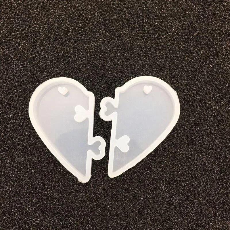 

1 Pair UV Resin Beautiful Jewelry Liquid Silicone Mold Love Heart Resin Charms Pendant Molds For DIY Decorate Making Jewelry білий