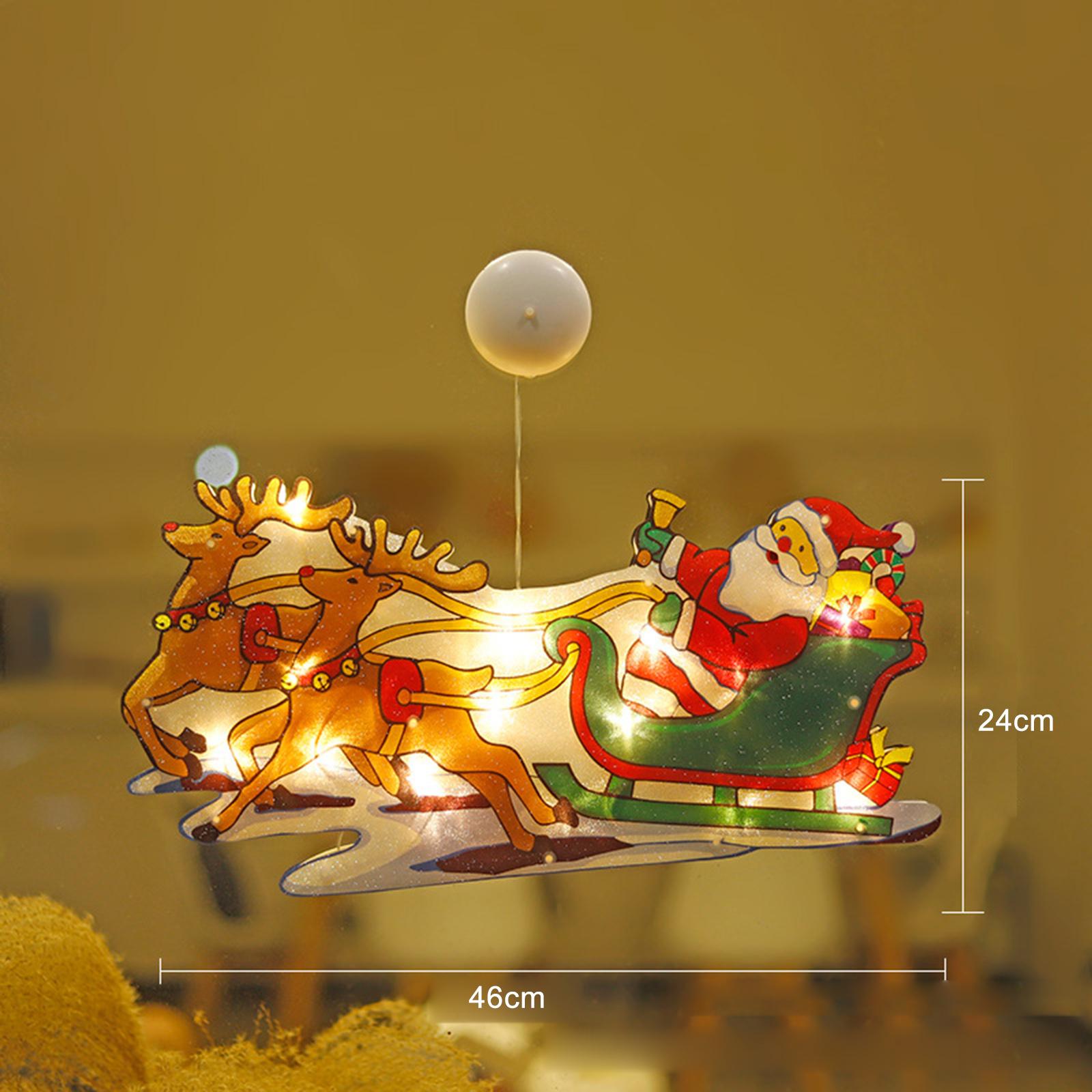 

Светодиодные Рождественские Декоративные Огни Санта-Снеговик Форма Окна Присоски Огни Рождественская Елка Декоративные