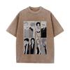 Japanese Anime Nana Osaki Print Vintage Washed Tshirt Harajuku Streetwear Graphic T-Shirt Summer Short Sleeve Cotton Tshirt