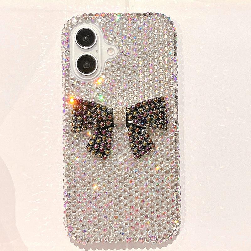 Luxus 3D Strass Schleife iPhone 15/16 Pro Max Hülle für Damen