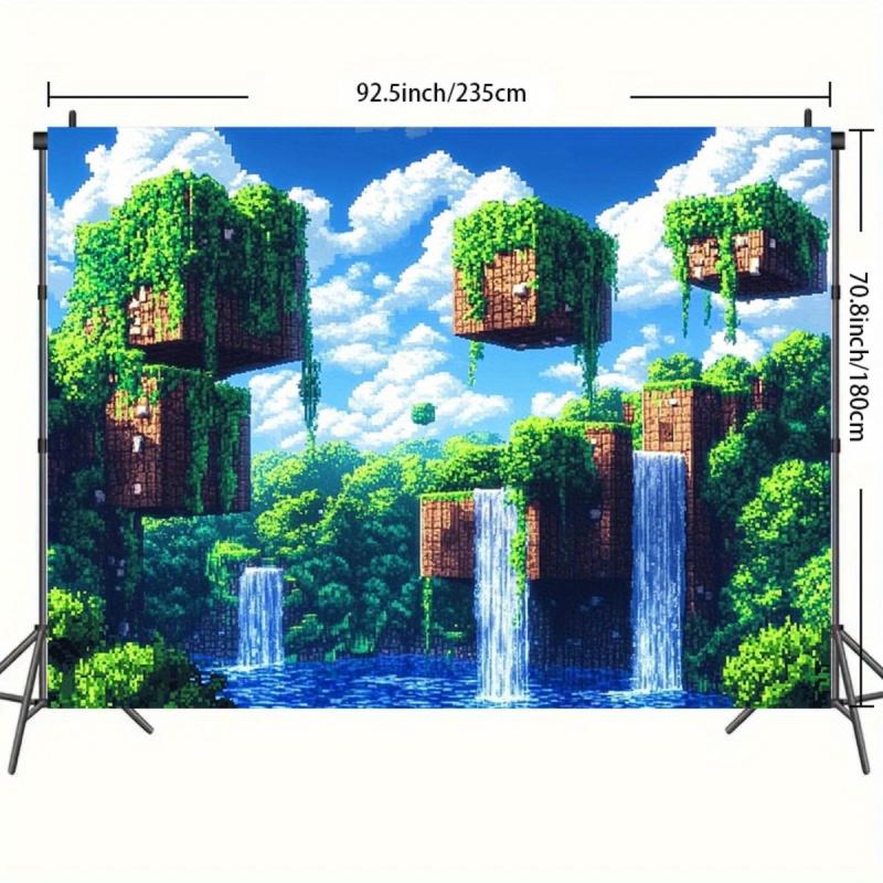 Sandbox Game Theme Decoration Tapestry Manga Exhibition Personalized Studio Atmosphere Retro Pixel Style Background Cloth
