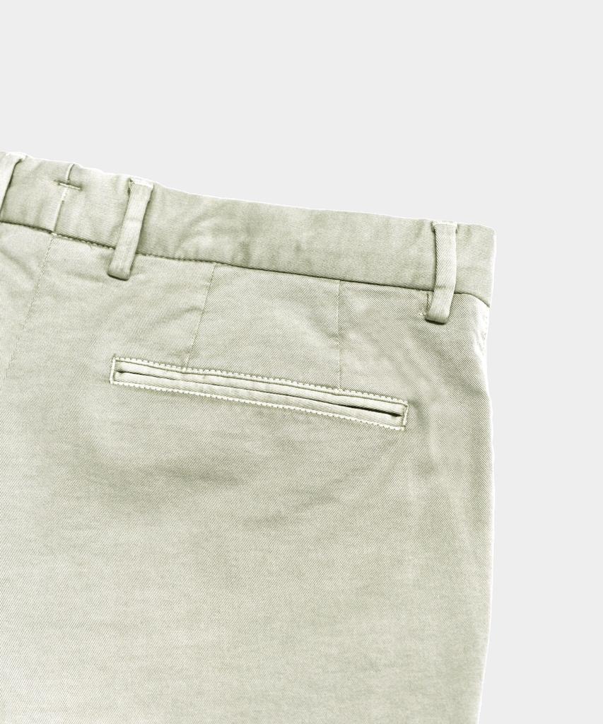 BIRBANTE Natural Garment-Dyed Stretch Pants - Ecru