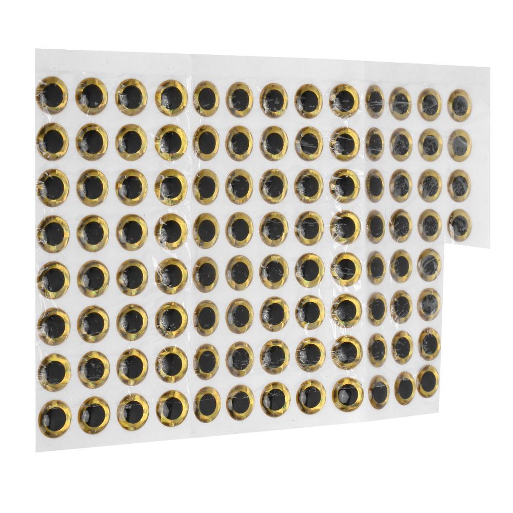 300PCS 10mm Fly Tying Eyes 3D Bionic Bait Eye Stickers Durable Artificial Fish Eyes  For Lure Making