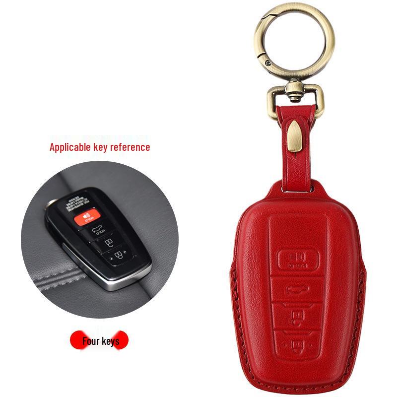 Genuine Leather Key Cover for Toyota Avalon Hybrid 2021