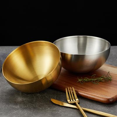 Edelstahl Gold und Silber Salatschüssel Reisnudeln Lamian Nudeln Schüssel Küchengeschirr Lebensmittelbehälter