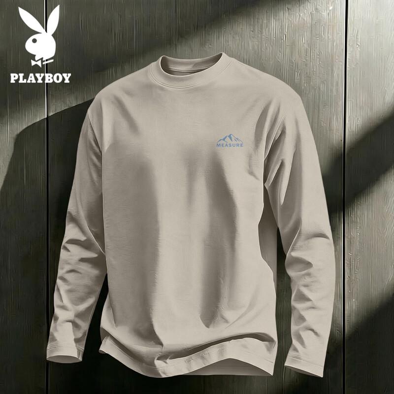 PLAYBOY Men's Long-Sleeve Cotton Casual Tee