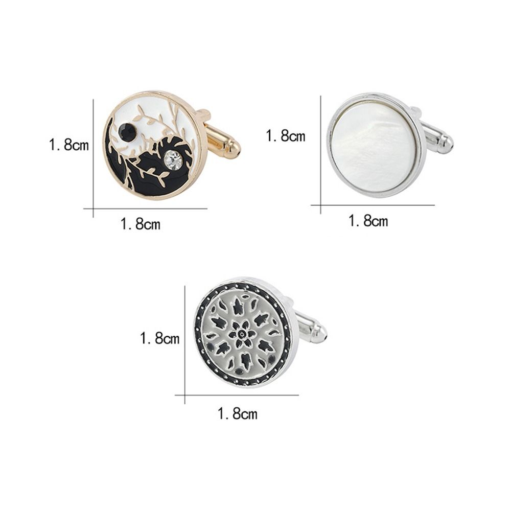 Shell Men Cufflinks Gradient Color Geometric Cufflinks French Shirt Cufflinks  Men Accessories