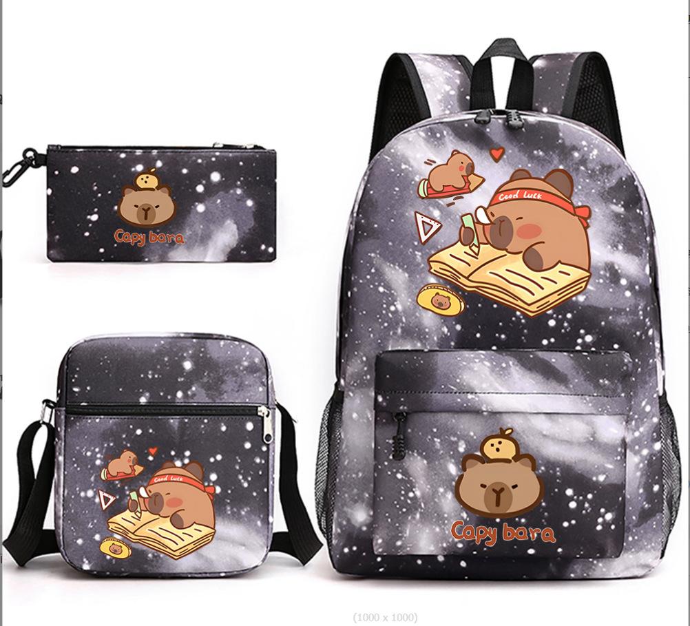 3-teiliges Schulrucksack-Set für Schüler Große Kapazität Oxford-Stoff Schultasche mit Schultergurt und Federmäppchen