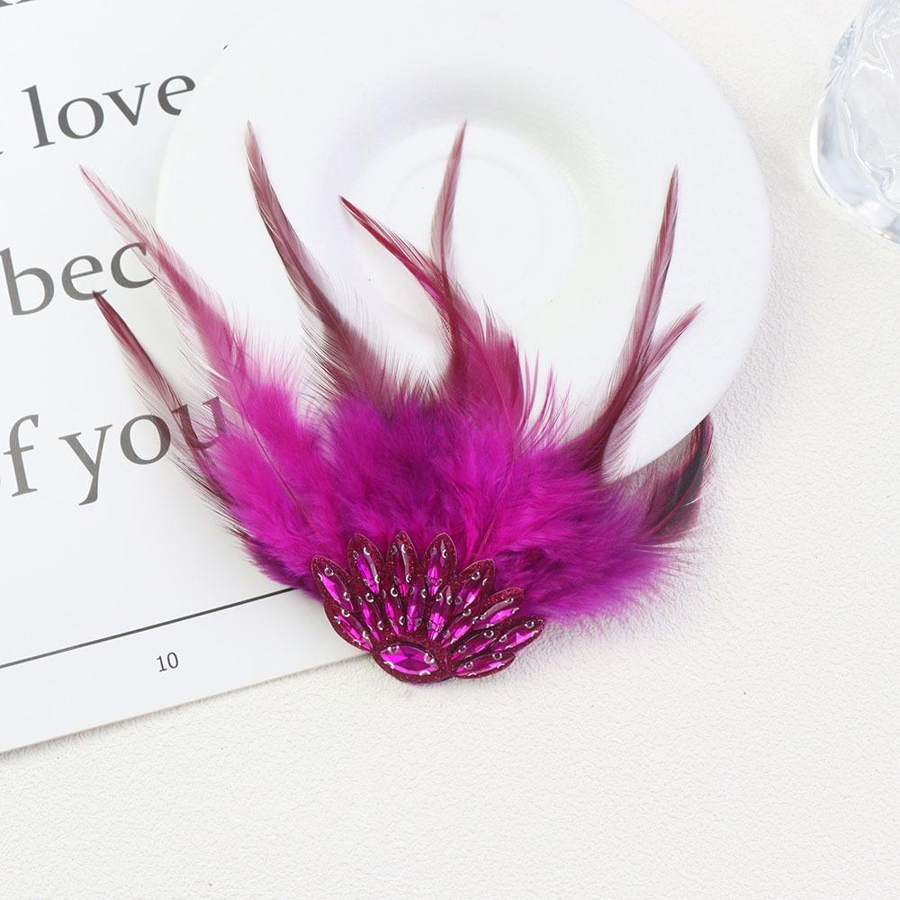 Gothic Style Boutonnieres Flowers Multicolor Shoulder Strap Feather Hair Clip  Stage Performance розы красного