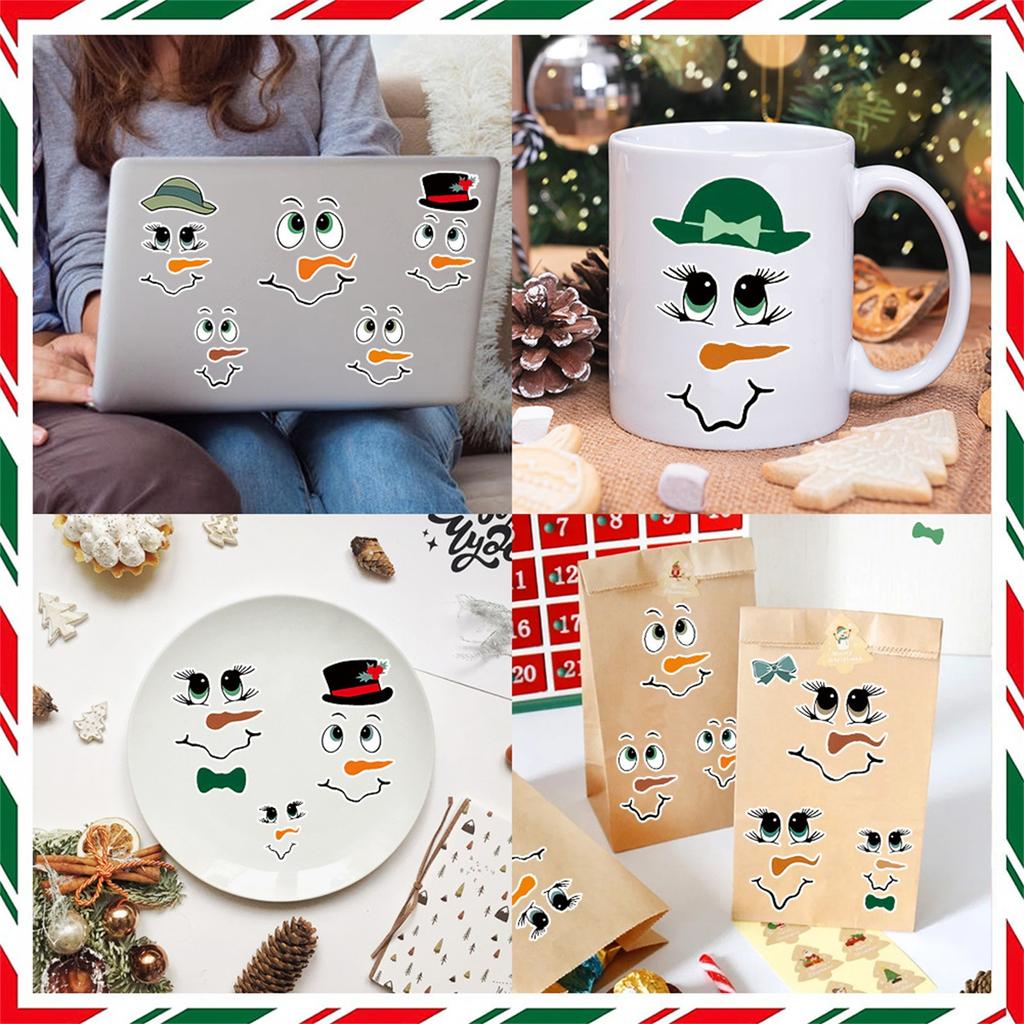 Christmas Snowman Sticker Pvc Holiday Gift Decoration Wall Sticker Refrigerator Sticker Cup Sticker Notebook Sticker