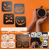 4pcs Halloween Light Luxury Series Wooden Coffee Anti-slip Mat Heat Insulation Home Decor