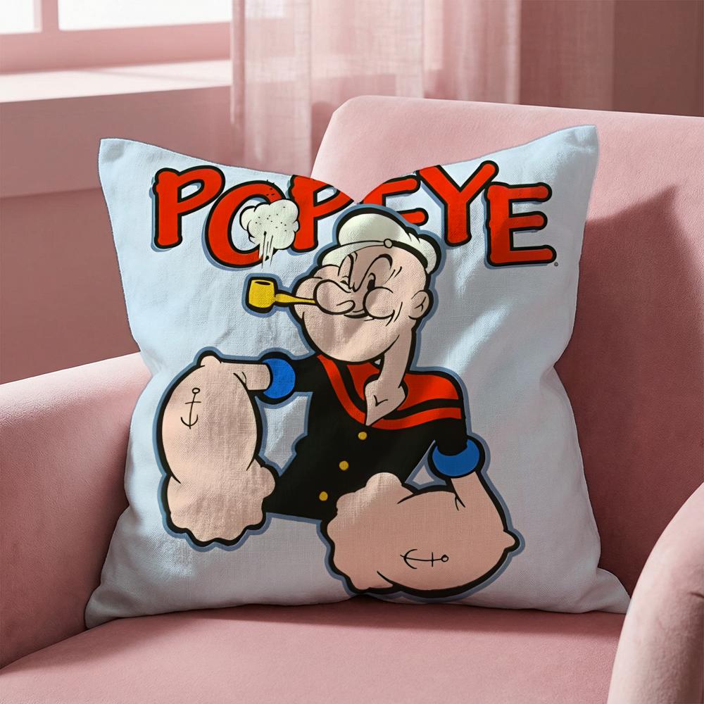 

P-Popeye the S-Sailor Cushion Cover Multi-Scene Pillow Cover for Home & Car - Reversible, Soft & Durable for Daily Use 30cmx30cm