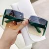 Square plastic teeth frameless trimmed sunglasses Internet celebrity personality big brand glasses big frame fashion sunglasses explosion