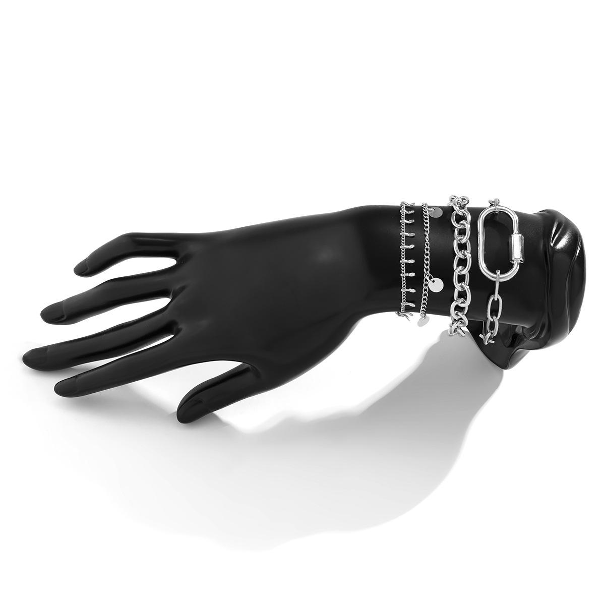 

Аксессуары, персонализированные украшения с кисточками из пайеток, преувеличенный панк полый крест цепочка браслет набор для женщин