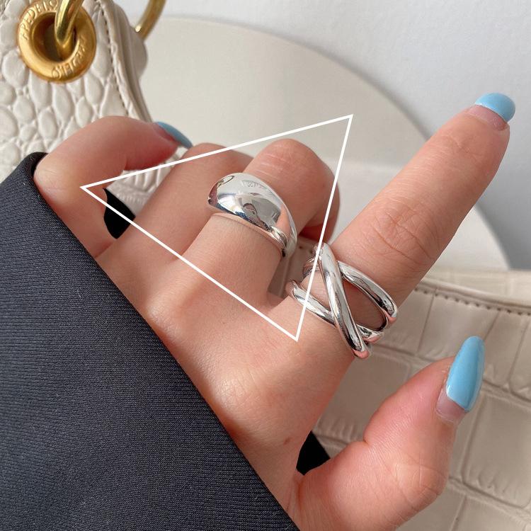 PANJBJ 925 Sterling Silver Texture Ring For Women Hollow Out Minimalism Vintage Jewelry Gift Dropshipping