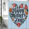 Happy Mother's Day Lovely Floral Shower Curtain, Bathroom Decorative Shower Curtain, Waterproof Shower Curtain with Hooks