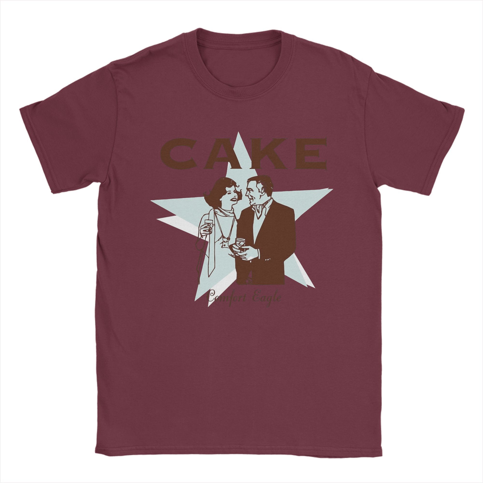 

Повседневная удобная футболка Eagle Cake для мужчин с круглым вырезом, хлопковые футболки с коротким рукавом, топы с графическим принтом XXXXXL бордовый