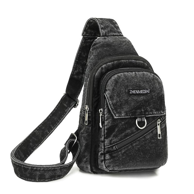 Denim Chest Bag Women's Crossbody Bag Large Capacity Shoulder Bag