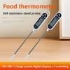 Waterproof Stainless Steel Cooking Thermometer 3s Fast Response Probe Pen for BBQ Baking Meat Milk Hygrometer Digital