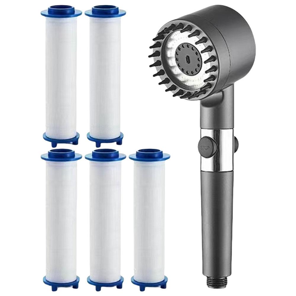 Filtered Showerhead ON/OFF Switches & 18-Stage Water Softener Filter Massage Shower Handheld Sprayer Bath Bathroom Accessories
