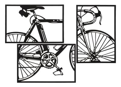 Wall Panel Bike Set 3 Pcs Cm 40X1,3X60 (Single PC Size)