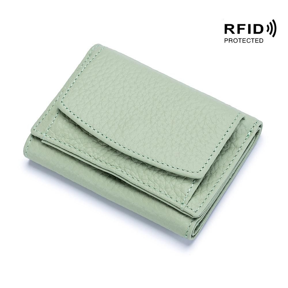 RFID Blocking Japanese Cowhide Women's Ultra-Thin Mini Wallet