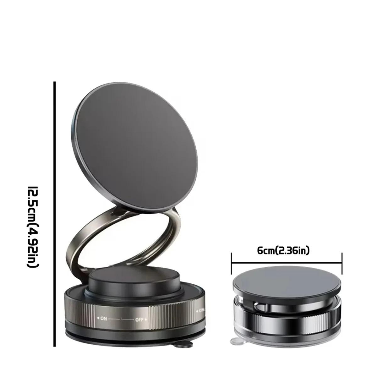 

New K005 Magnetic Car Phone Mount With Foldable Ring/Vacuum Suction Base/360° Adjustable Dashboard Holder