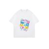 Oversized T Shirt Black Colorful Cartoon Characters And Letters Print Casual Streetwear For Women