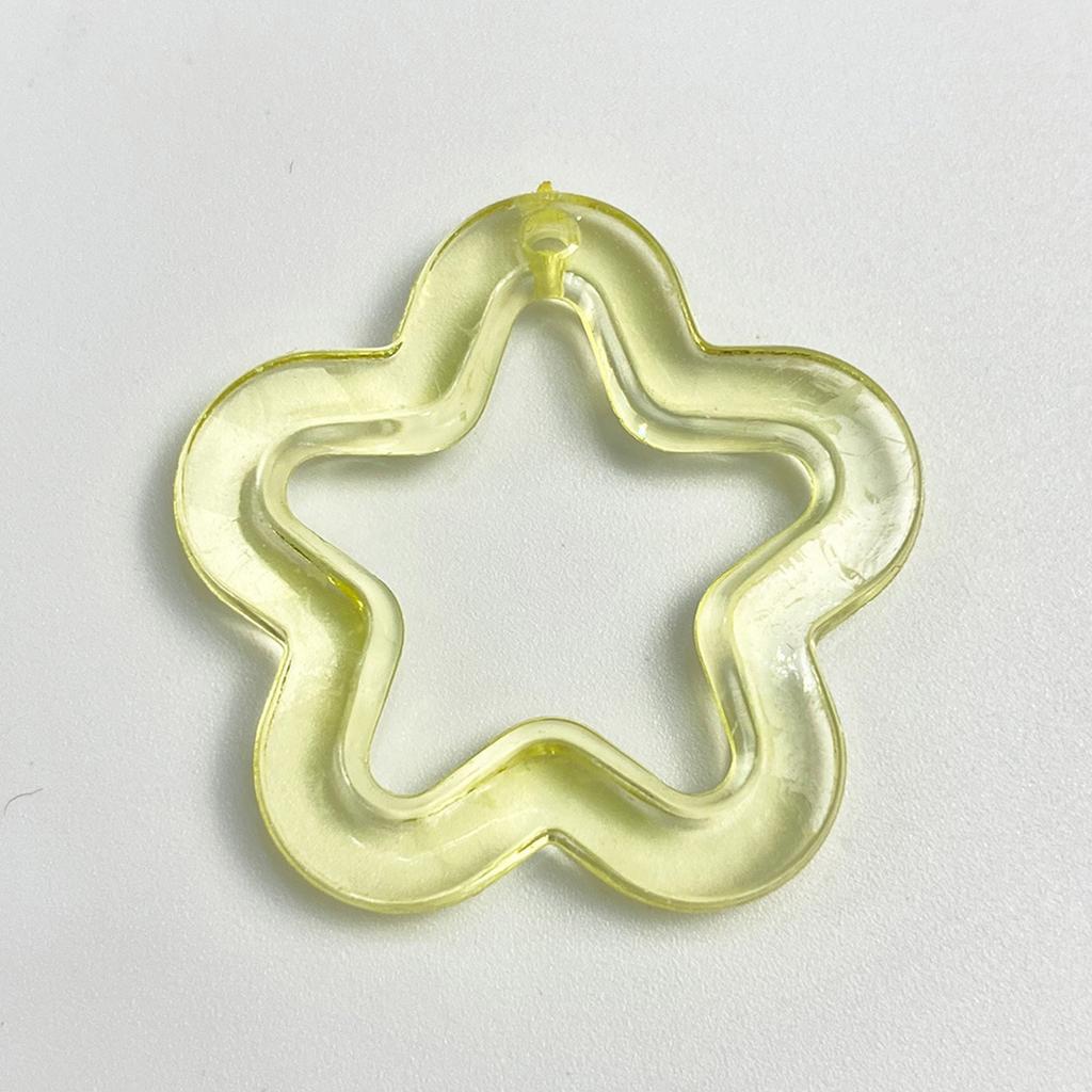 5pcs Acrylic Hollow Flower Charm Colorful Star Pendant for DIY Earring Necklaces Bracelets Jewelry Making Findings Craft