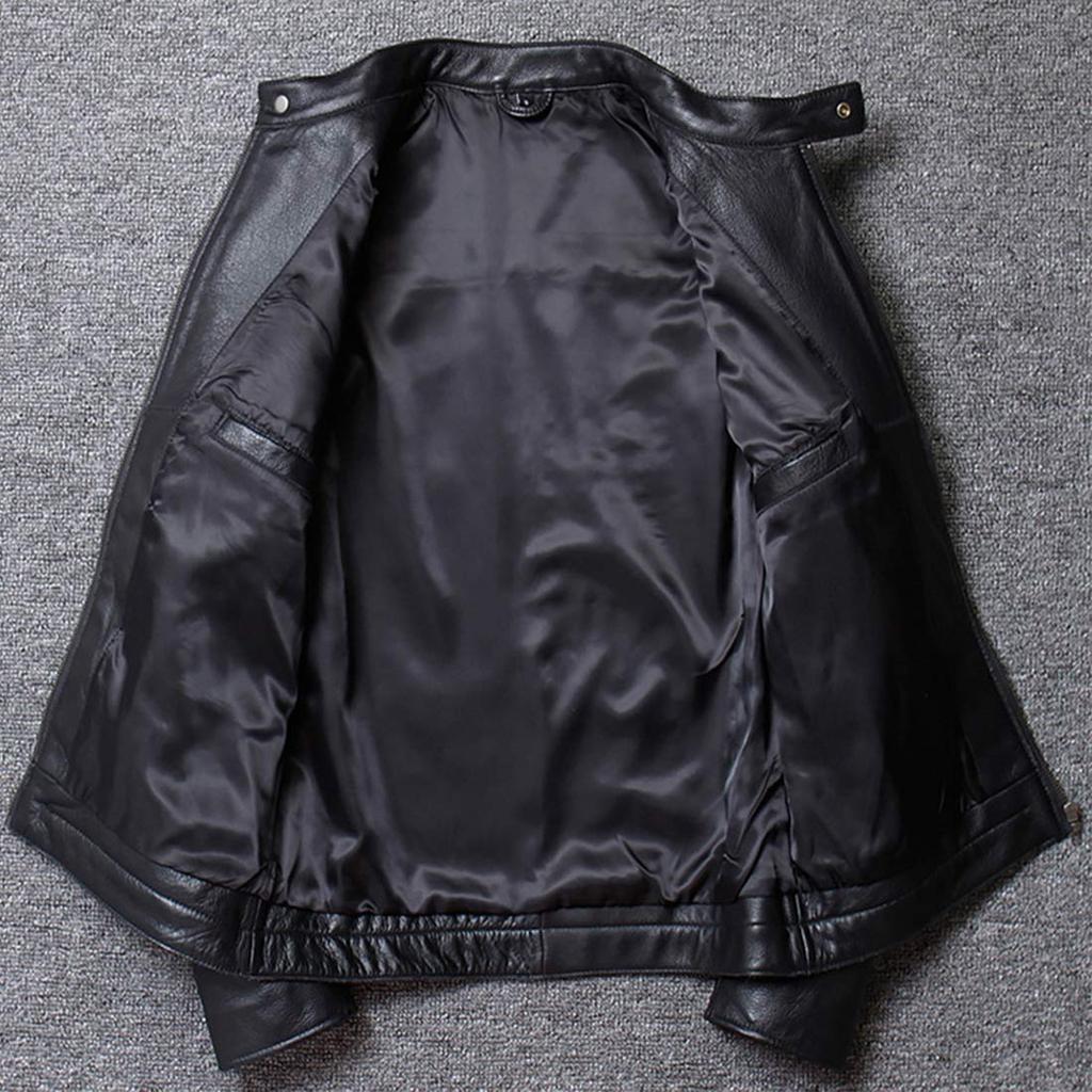 Genuine Leather Biker Motorcycle Business Cowhide Leather Winter Sheepskin Lambskin Leather Size [NBLL] Men's Jacket, Jacket, Coat, Jacket, Coat,
