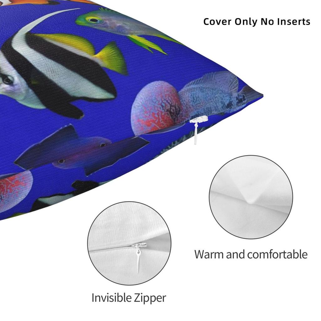 Vintage Fish Trout Pillow Cover Cartoon Fishes Fashion Pillow Case Polyester Cushion Cover Pillowcases For Sofa Home Decorative