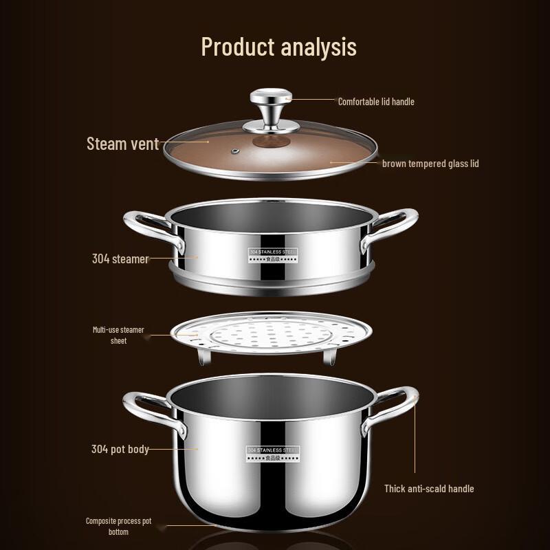 Lilang Thickened Stainless Steel Steamer Pot