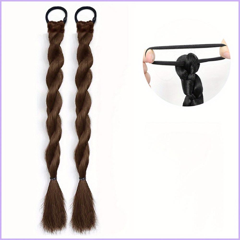 

2 шт. Женский синтетический плетеный хвост, плетеный парик для DIY, низкие и высокие хвосты, набор аксессуаров для волос для повседневной носки светло-коричневого