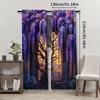 2pcs, Beautiful Stained Glass Wisteria Flower Curtain for Home Decor, Perfect for Bedroom, Office, Kitchen, Living Room, and Study, Rod Pocket Window