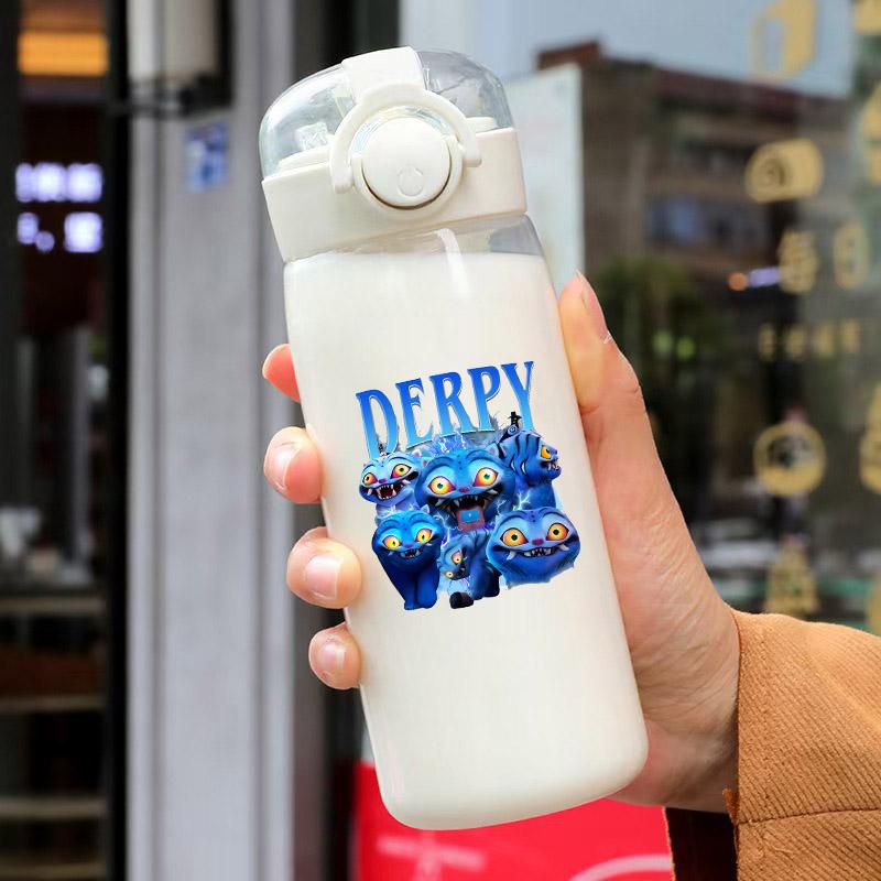 KPop Demon Hunters Sports Transparent Water Bottle Portable Gym Travel Clear Leakproof Drinking Frosted 400ml Play Entertaining Safe Kid Friendly Fun