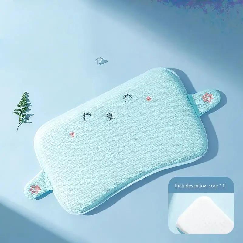 0-3Y Children's Summer Pillow - Sweat-Absorbing Breathable Baby Pillow Hollow Design for Neck & Spine Protection Sleep Pillow