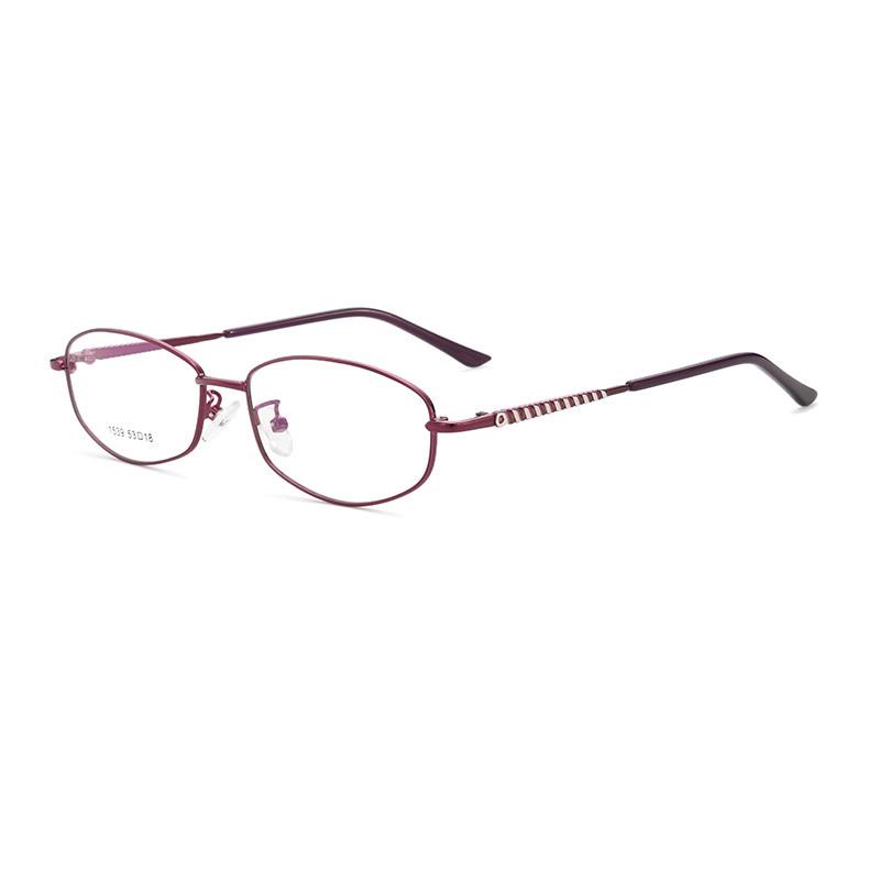 Retro Temple Pattern Women s Eyeglass Frame - Alloy Full Frame for Myopia фиолетовый