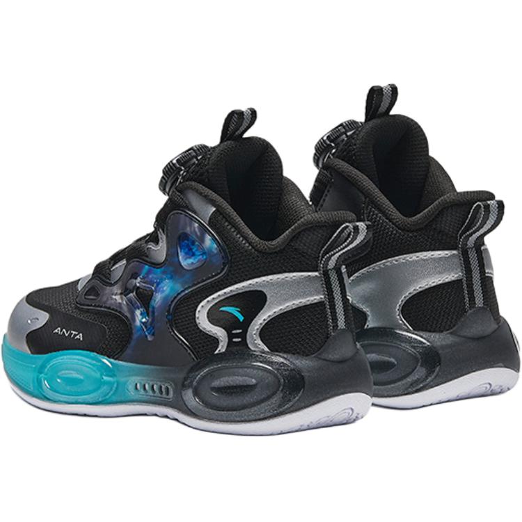 Anta Kids Asymmetrical Synthetic Leather Slip-On Rotating Buckle Non-Slip Wear-Resistant Mid-Top Basketball Shoes Kids basketball shoes 312449951-3
