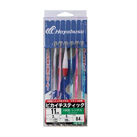 Hayabusa SR145 Pikaichi Stick 11cm Single Squid Jig Set 6-Piece